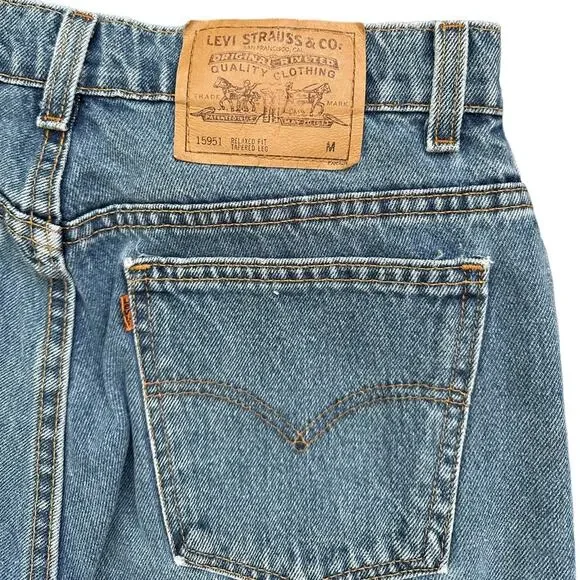 Vtg 90s Levis 950 Jeans WOMENS 14 Relaxed Fit Tapered Fit Orange Tab - Picture 6 of 9